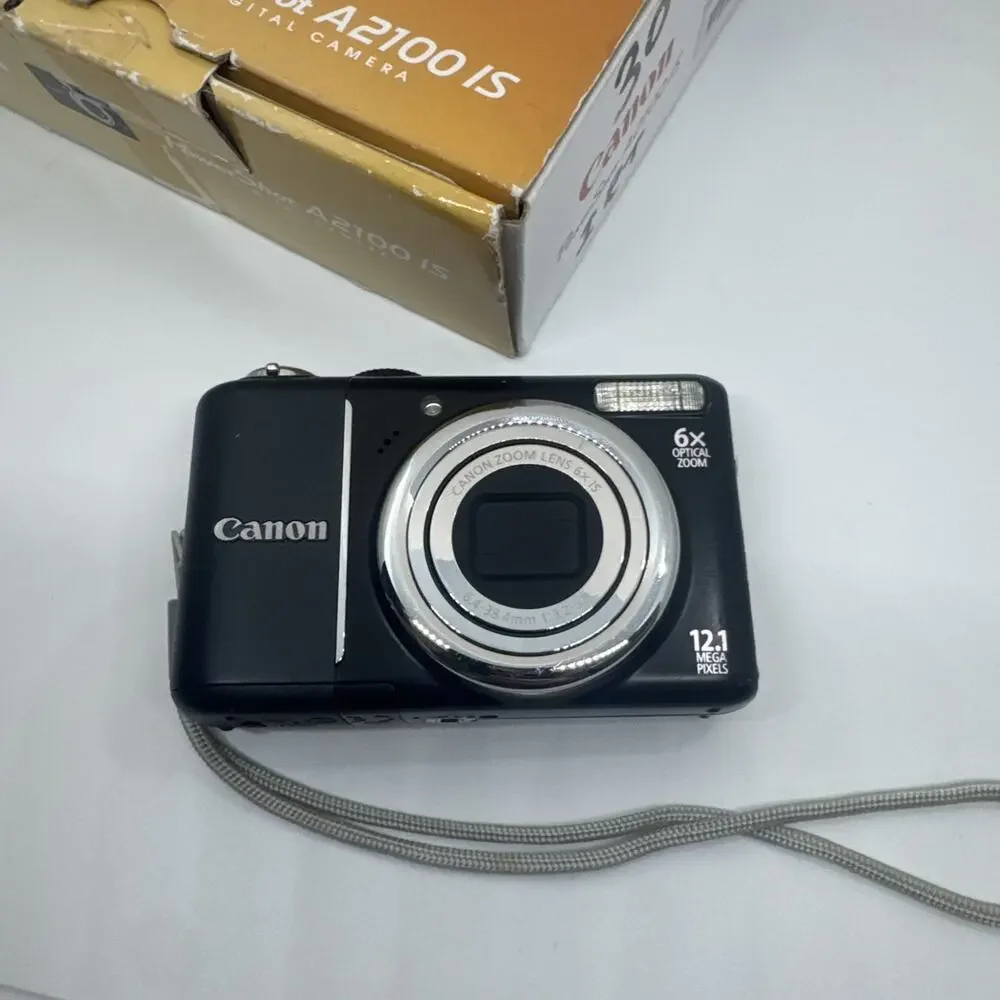 Canon PowerShot A2100 IS 12.1MP - Tested Working W/ Box And Manual Good Conditio